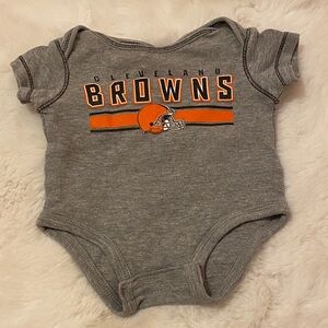 NFL Cleveland Browns Gray and Orange Baby onesie 0-3